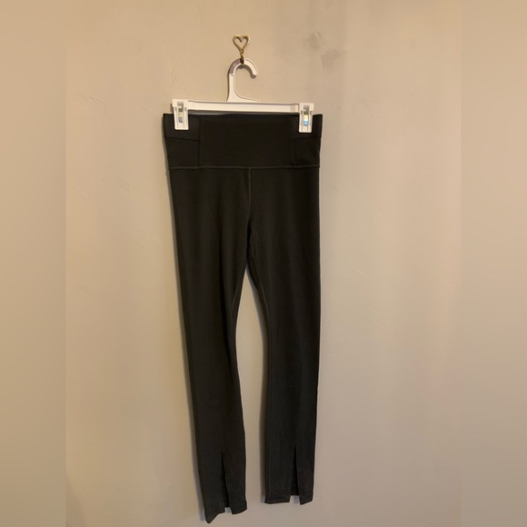 Athleta Aura Split Pant Women’s Stretch Workout Leggings Small Olive Green Gray - Picture 2 of 6